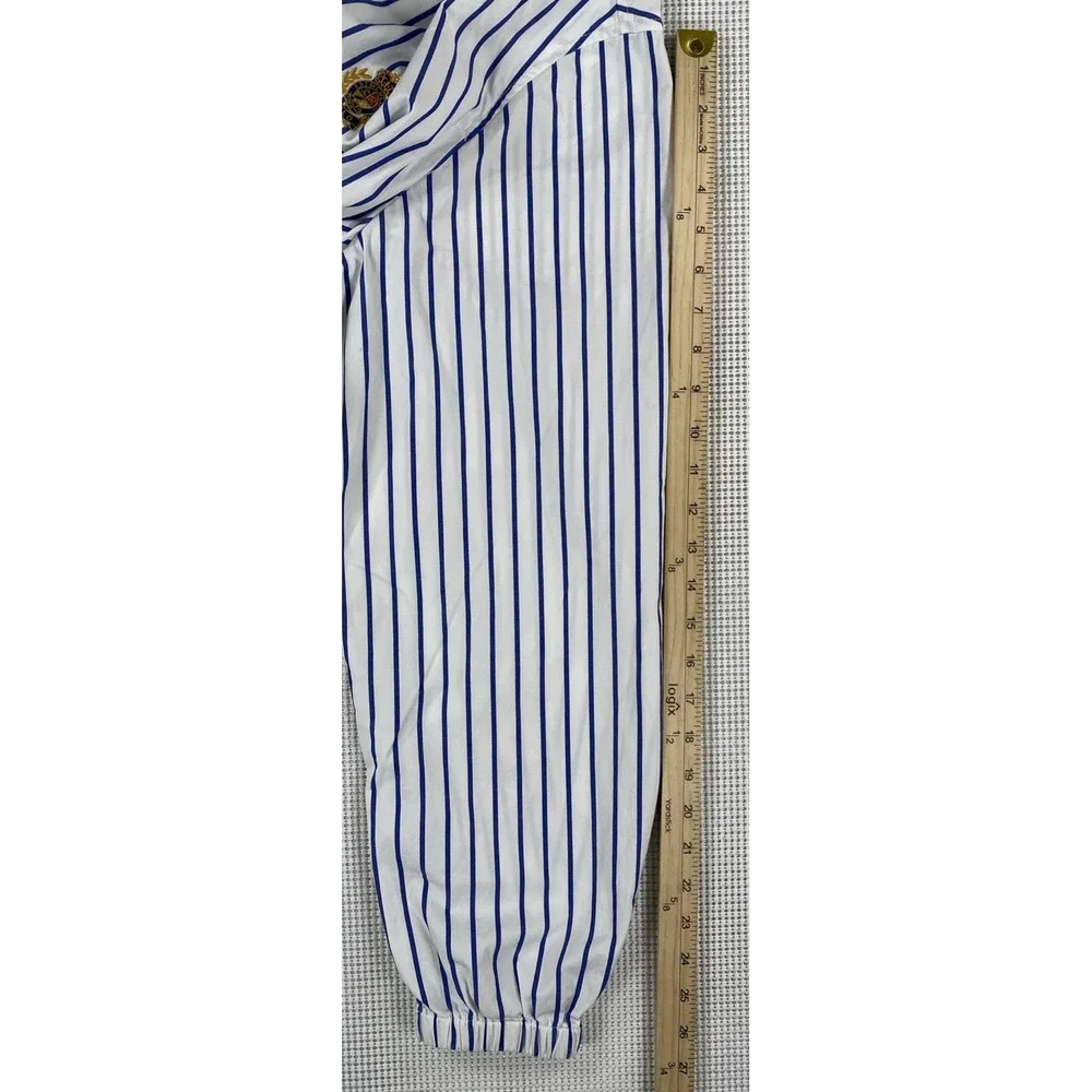 Polo Ralph Lauren Bayport Poplin Jacket Men's XXL White Blue Striped Polo Crest